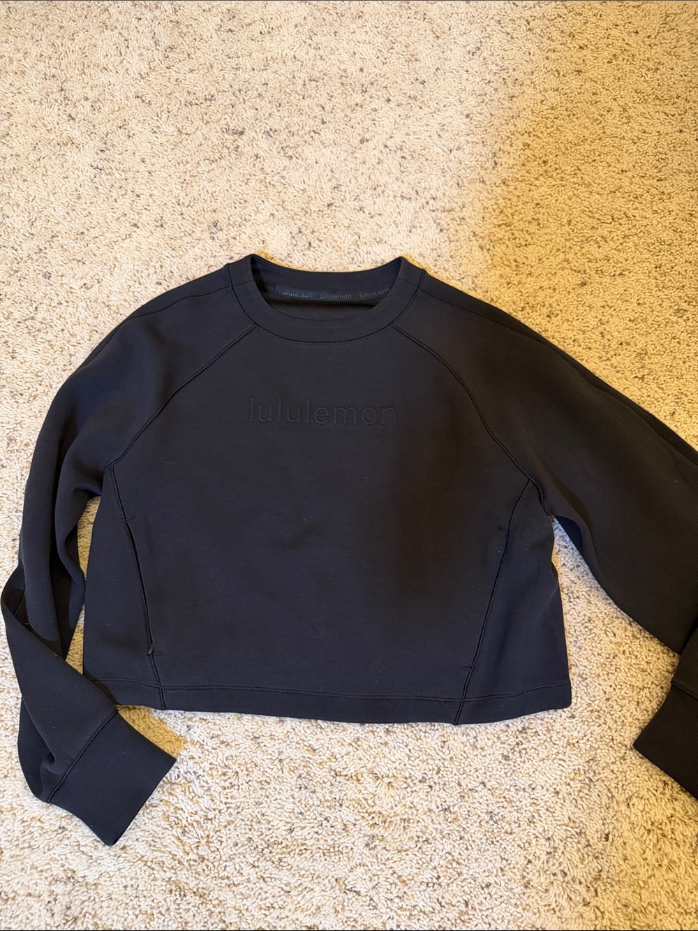 lululemon athletica Black Cropped Crew Sweatshirt